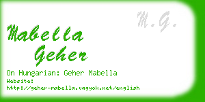mabella geher business card